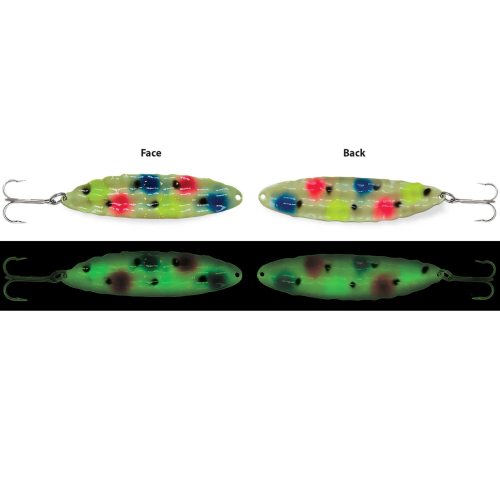 double spoon fishing lures Moonshine Moonchip Double Glow Series Spoon – Lake Michigan Angler