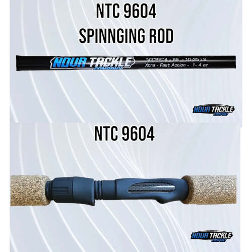 Nova Tackle NTC9604, 8ft 2 piece, 10-25lb Spinning Rod X-Fast Action