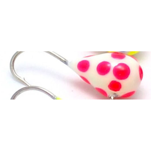 Widow Maker Dropper Tungsten Jig, 5mm #12 (2pk) / White Polka Dot Glow