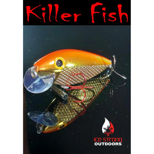 deadliest fishing lures ice Killer Fish - Rattling Shallow Diver UV OG Gold/Orange UV