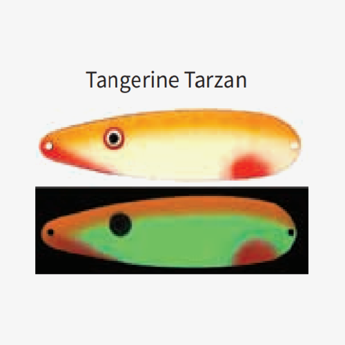 Moonshine Trolling Spoon Tangerine Tarzan; 5 in.