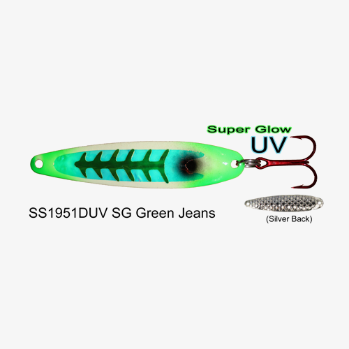 Dreamweaver Super Slim Spoon UV Double Green Spotted Dolphin