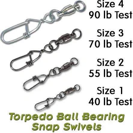 Torpedo Ball Bearing Snap Swivels