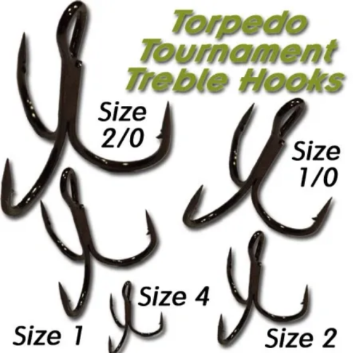 Torpedo Tournament Treble Hooks 10 Pack 1/0